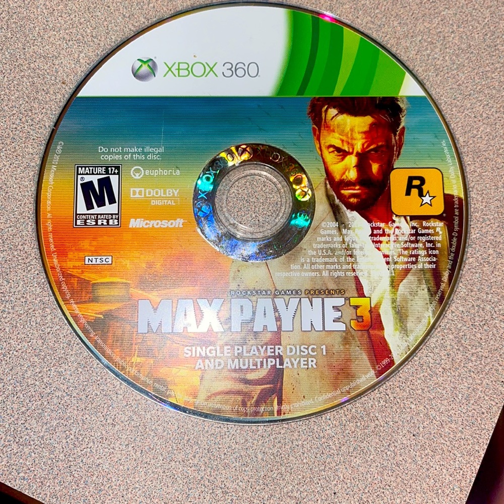 Max Payne 3 Xbox 360 video game
